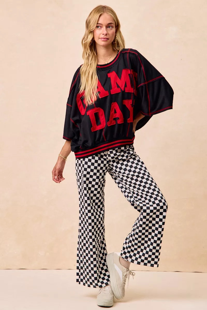 BiBi Gameday Theme Checkered Printed Pants - Sydney So Sweet