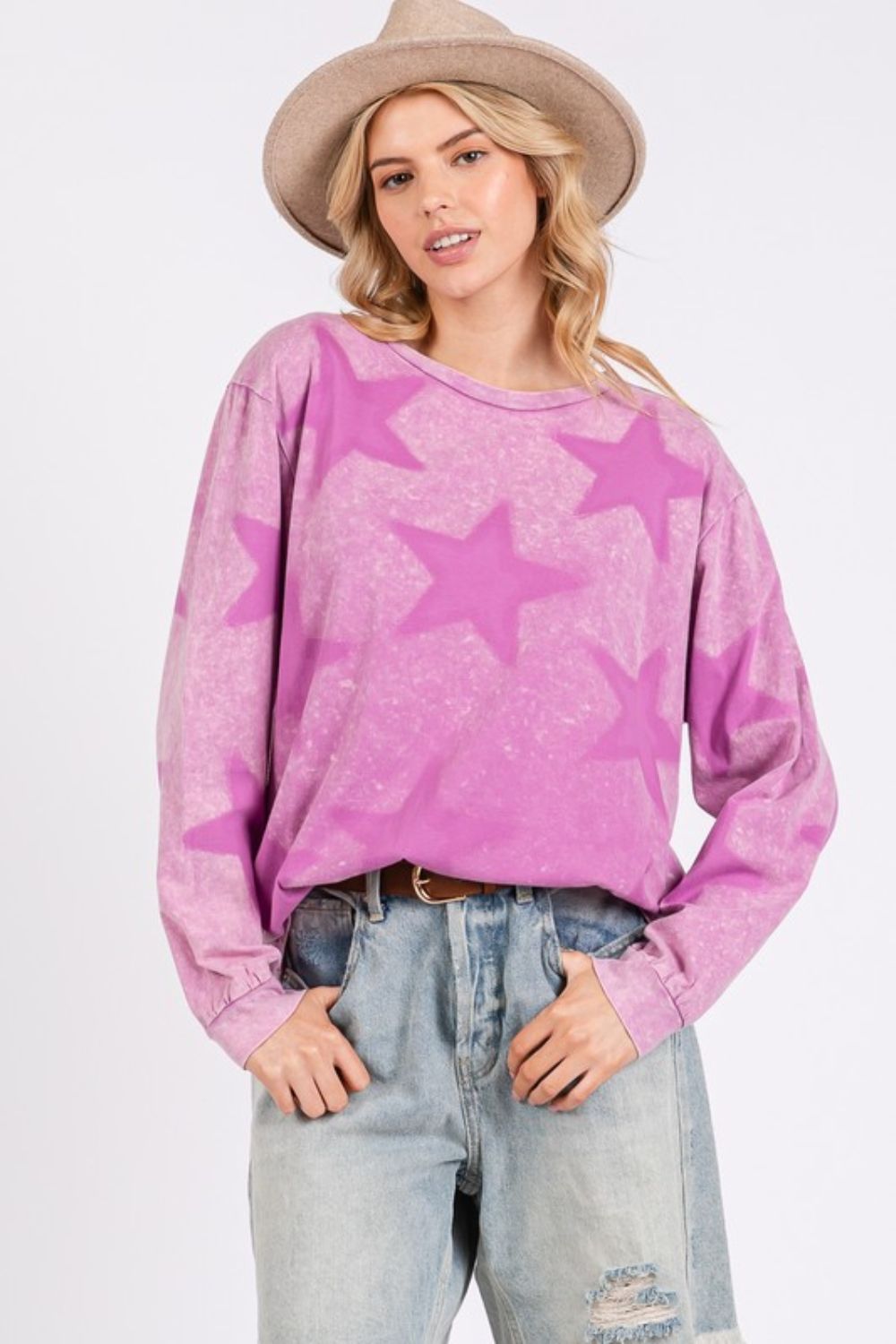 SAGE + FIG Mineral Wash Star Pattern T-Shirt - Sydney So Sweet