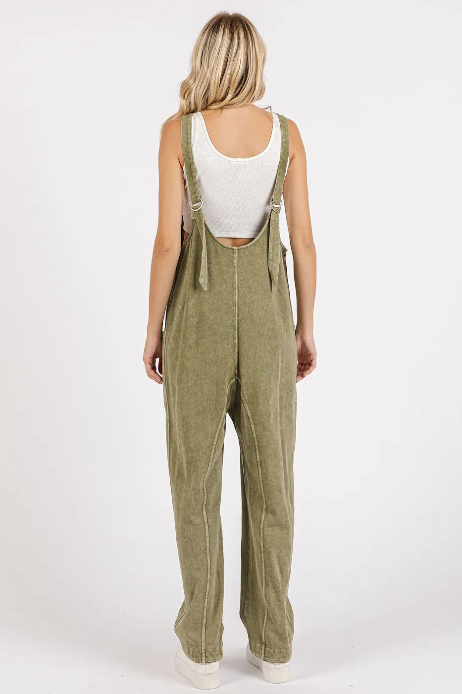 Mittoshop Mineral Wash Relaxed Fit Sleeveless Harem Jumpsuit - Sydney So Sweet