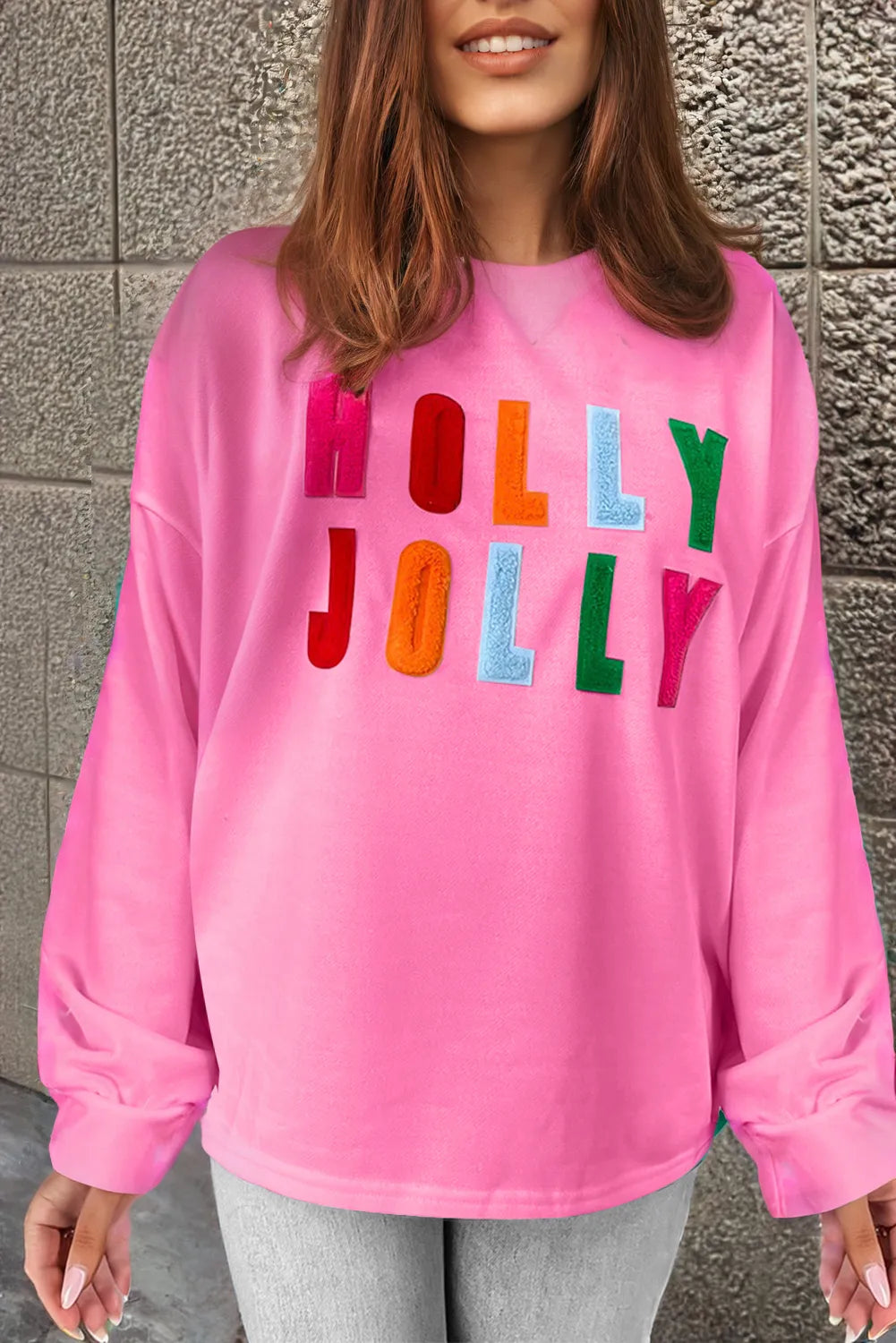 HOLLY JOLLY Round Neck Long Sleeve Top - Sydney So Sweet