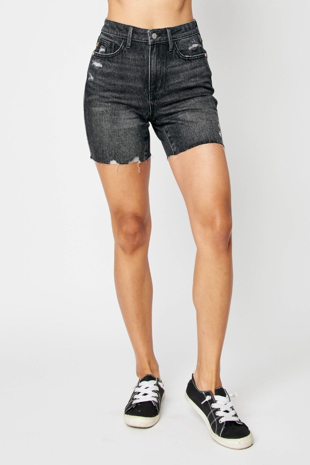 Judy Blue Full Size High Waist Tummy Control Denim Shorts - Sydney So Sweet