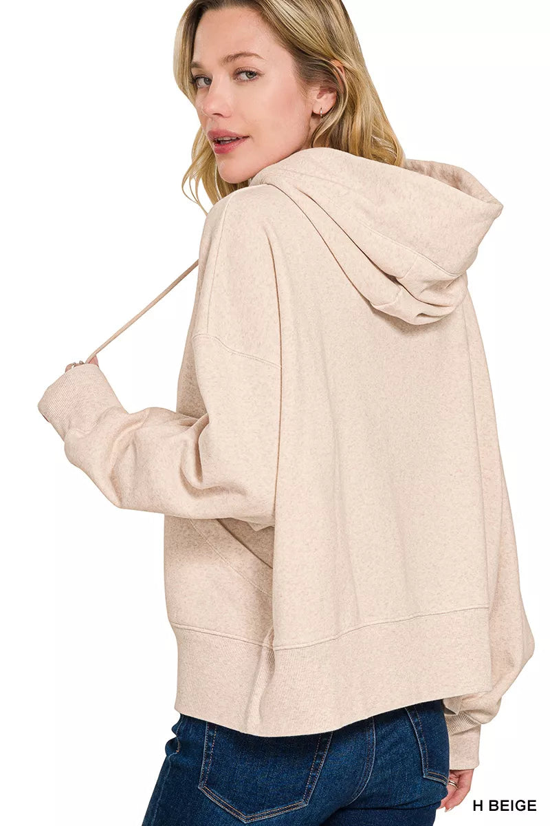 Zenana Oversized Fleece Kangaroo Pocket Hoodie - Sydney So Sweet