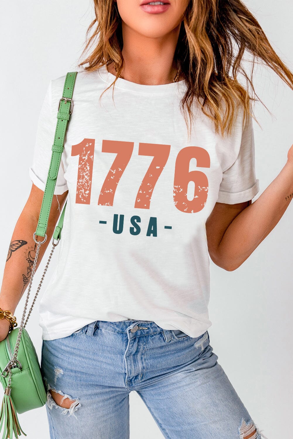 1776 USA Patriotic Women's Graphic Short Sleeve T-Shirt - Sydney So Sweet