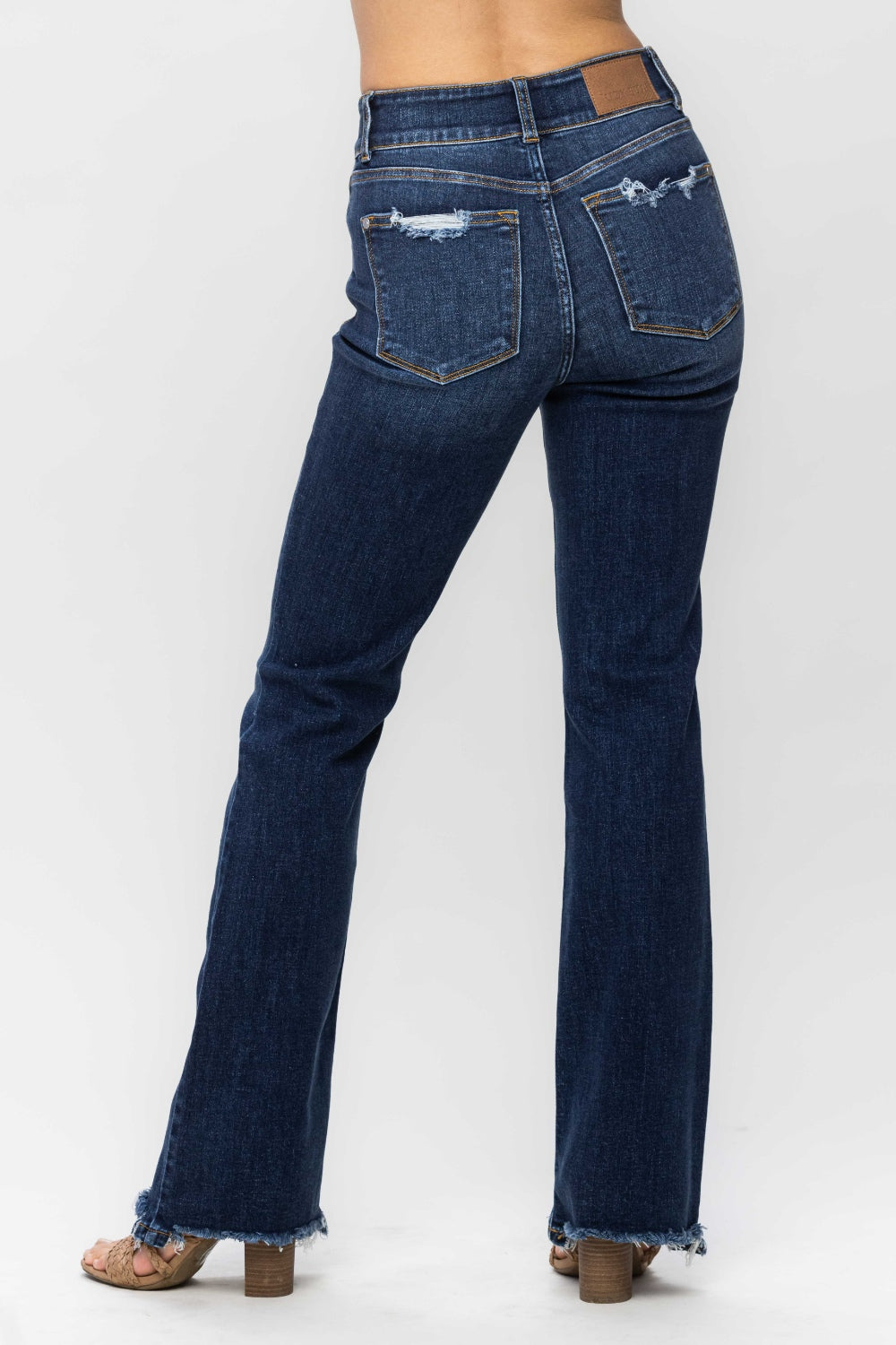 Judy Blue Full Size Frayed Hem Bootcut Jeans - Sydney So Sweet