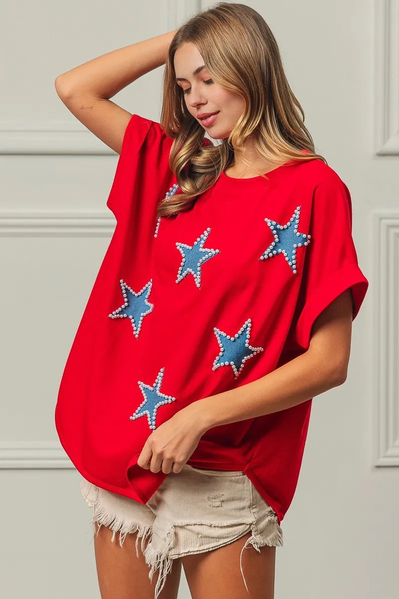 BiBi Fourth Of July Terry T-Shirt - Sydney So Sweet