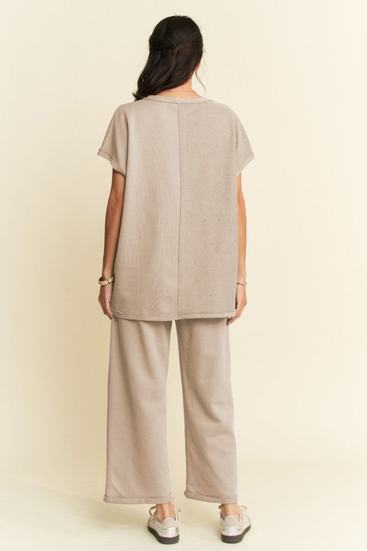 Davi & Dani Round Neck Short Sleeve Top and Pants Set - Sydney So Sweet