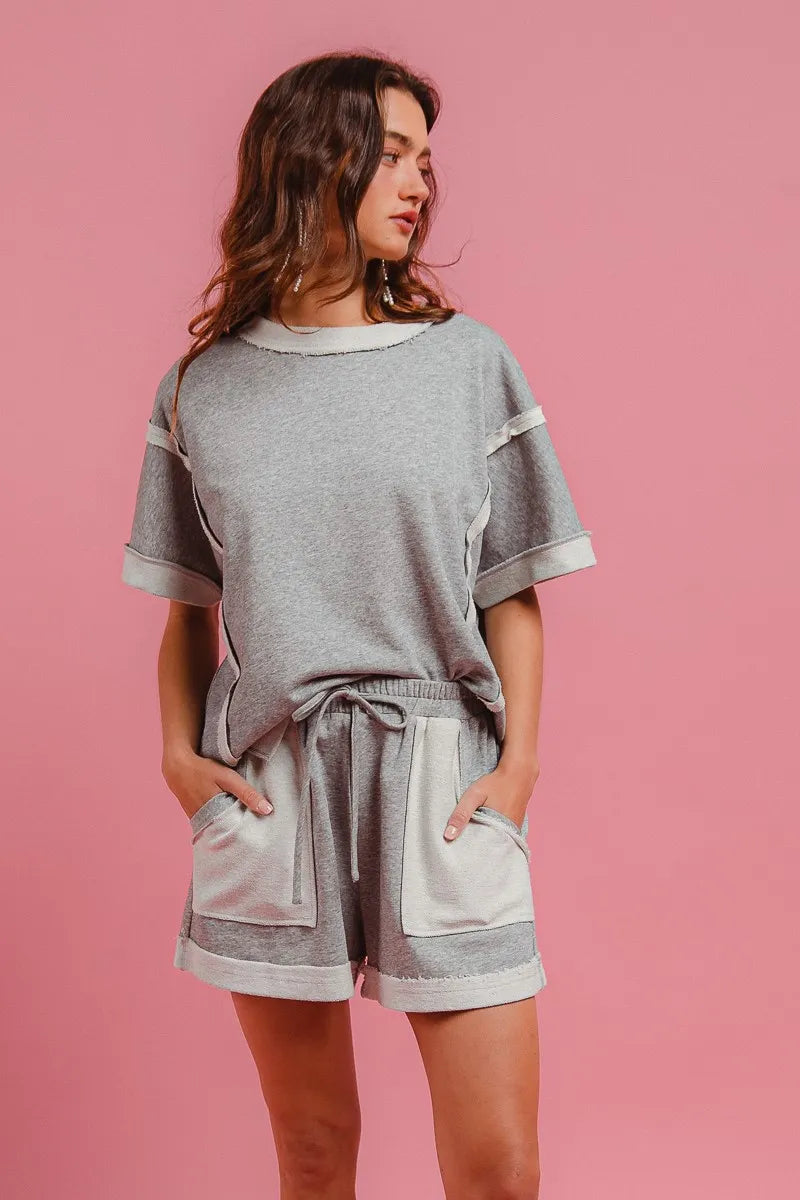 BiBi French Terry Knit Shorts with Side Pocket - Sydney So Sweet