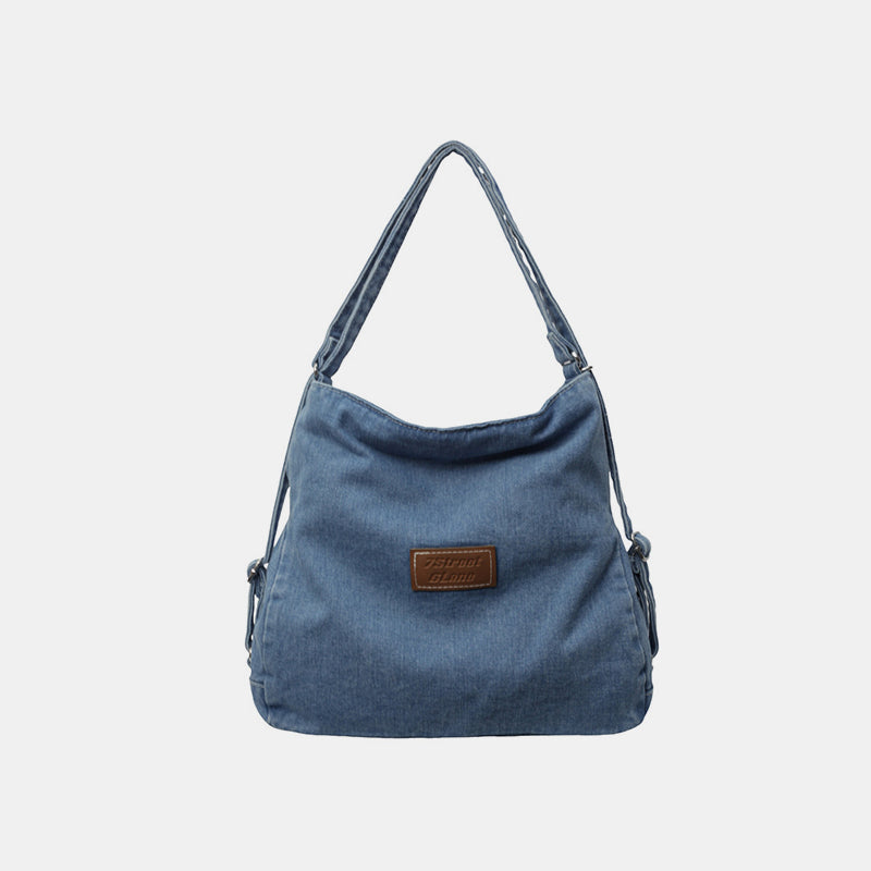 Adjustable Strap Denim Shoulder Bag - Sydney So Sweet