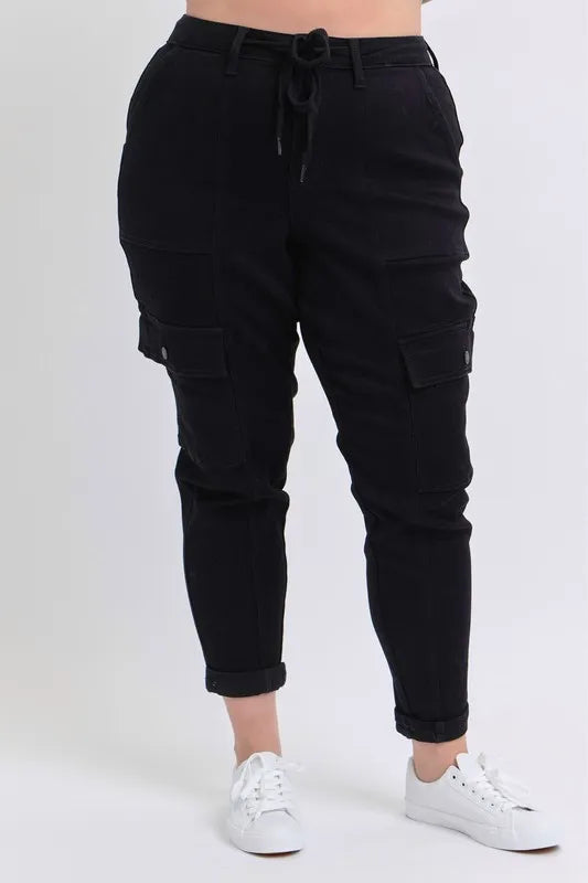 Judy Blue Full Size High Waist Cargo Cuffed Jogger Plus Size - Sydney So Sweet