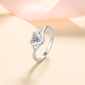 Moissanite Heart 925 Sterling Silver Ring - Sydney So Sweet