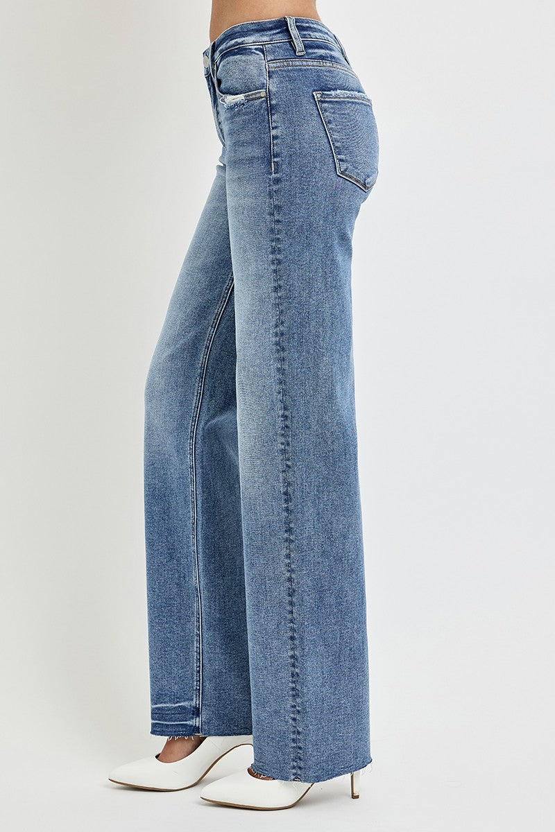 RISEN Full Size High Rise Straight Leg Jeans with Pockets - Sydney So Sweet