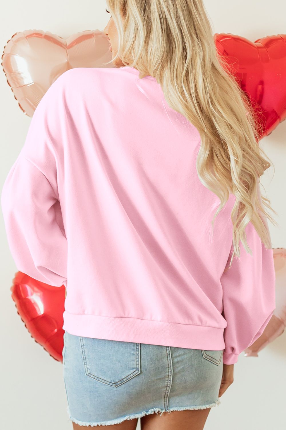 Bow Round Neck Long Sleeve Sweatshirt - Sydney So Sweet