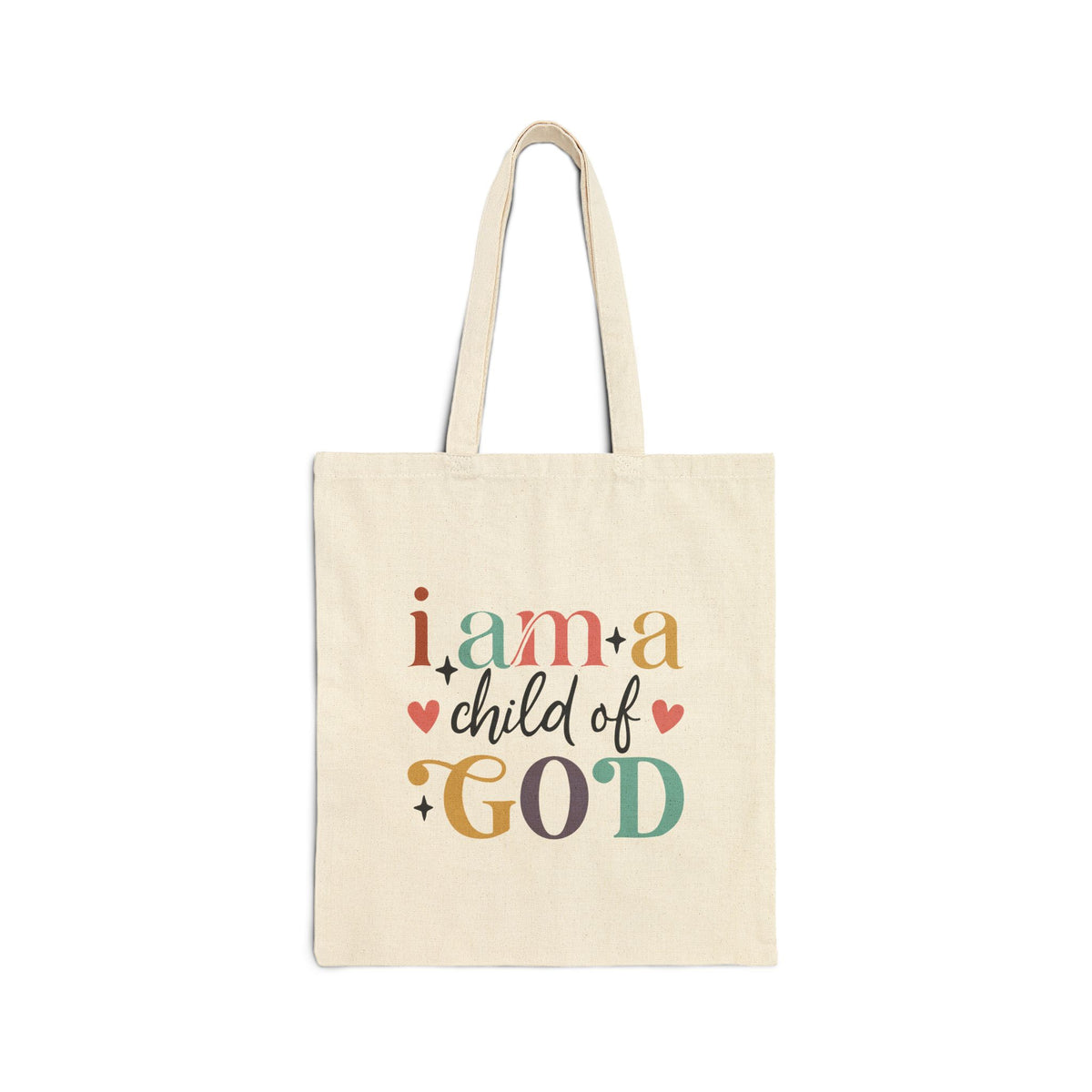 I Am a Child of God Christian Cotton Canvas Tote Bag
