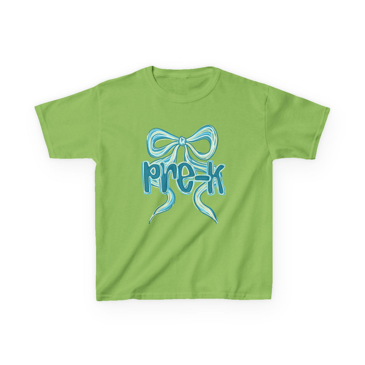 Pre-K Kids Tee Cute Blue Coquette Bow Back to School Preschool T-Shirt