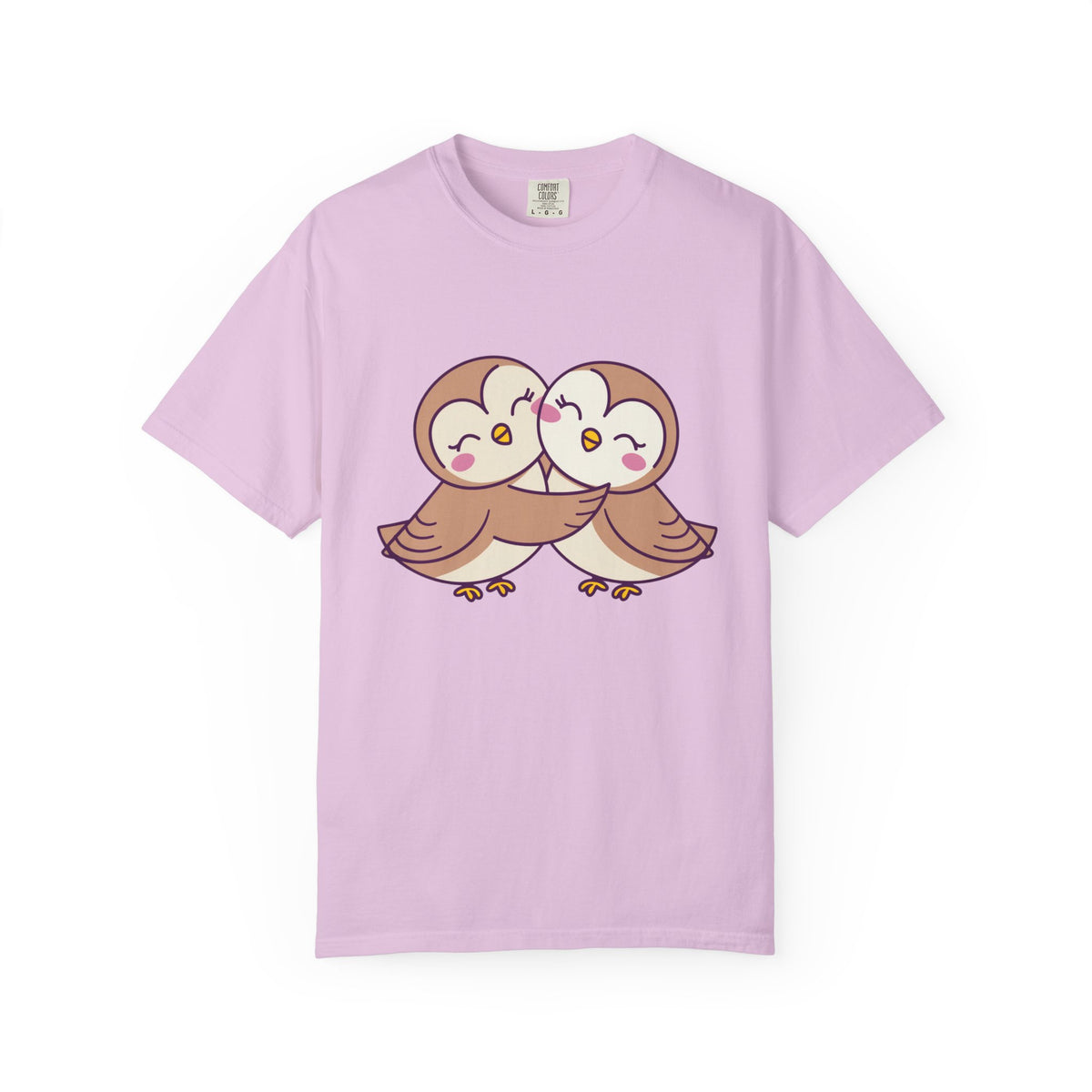 Cute Kissing Owls Graphic T-Shirt Unisex Short Sleeve Tee - Sydney So Sweet