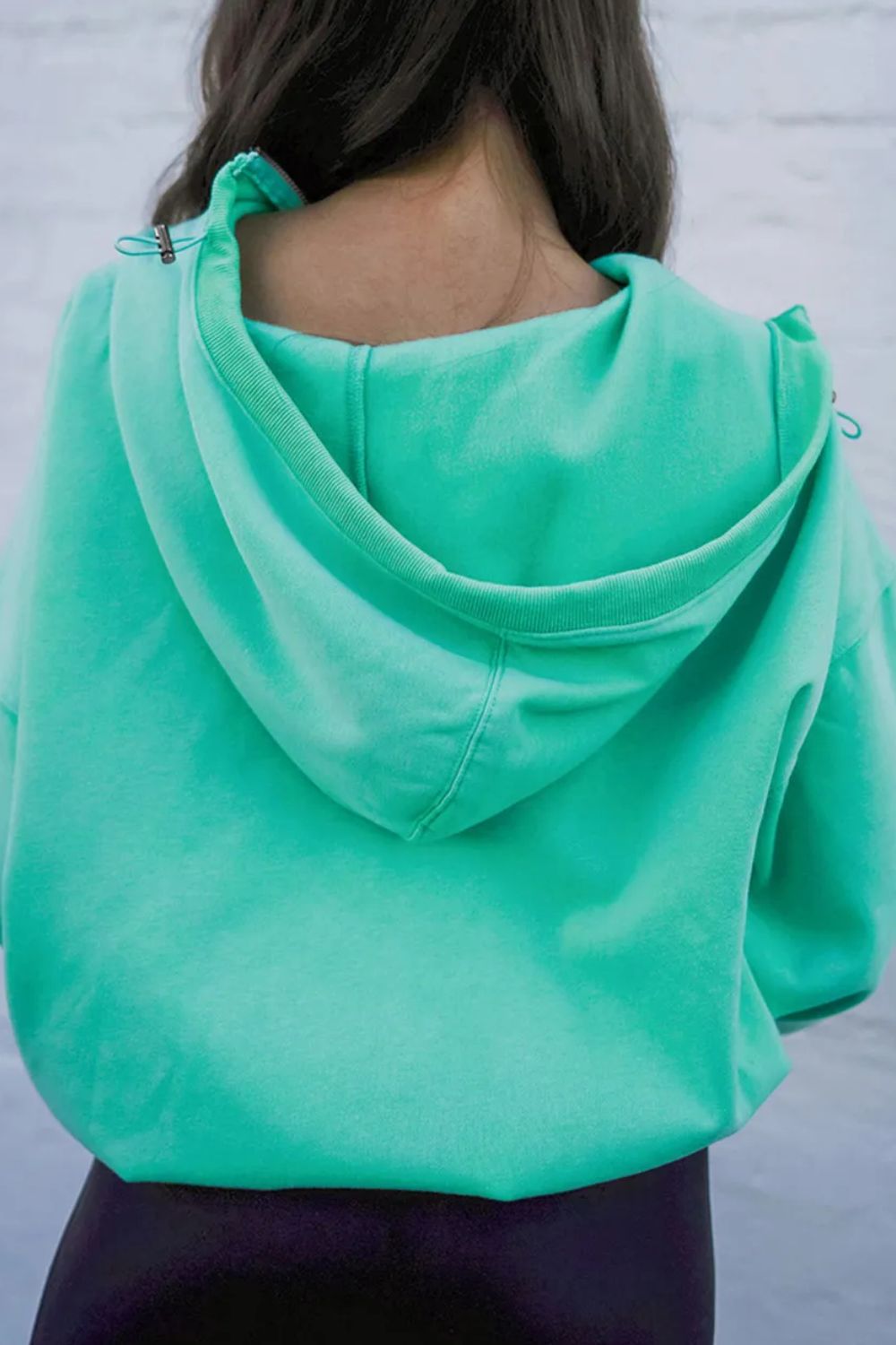 Pocketed Half Zip Long Sleeve Hoodie - Sydney So Sweet