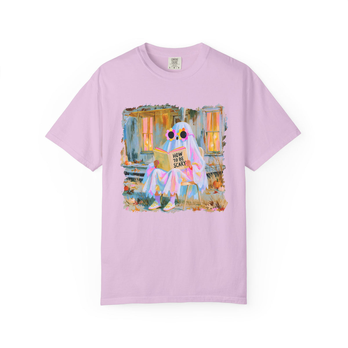 How to Be Scary Ghost Book T-Shirt Pastel Retro Spooky Halloween Graphic Tee
