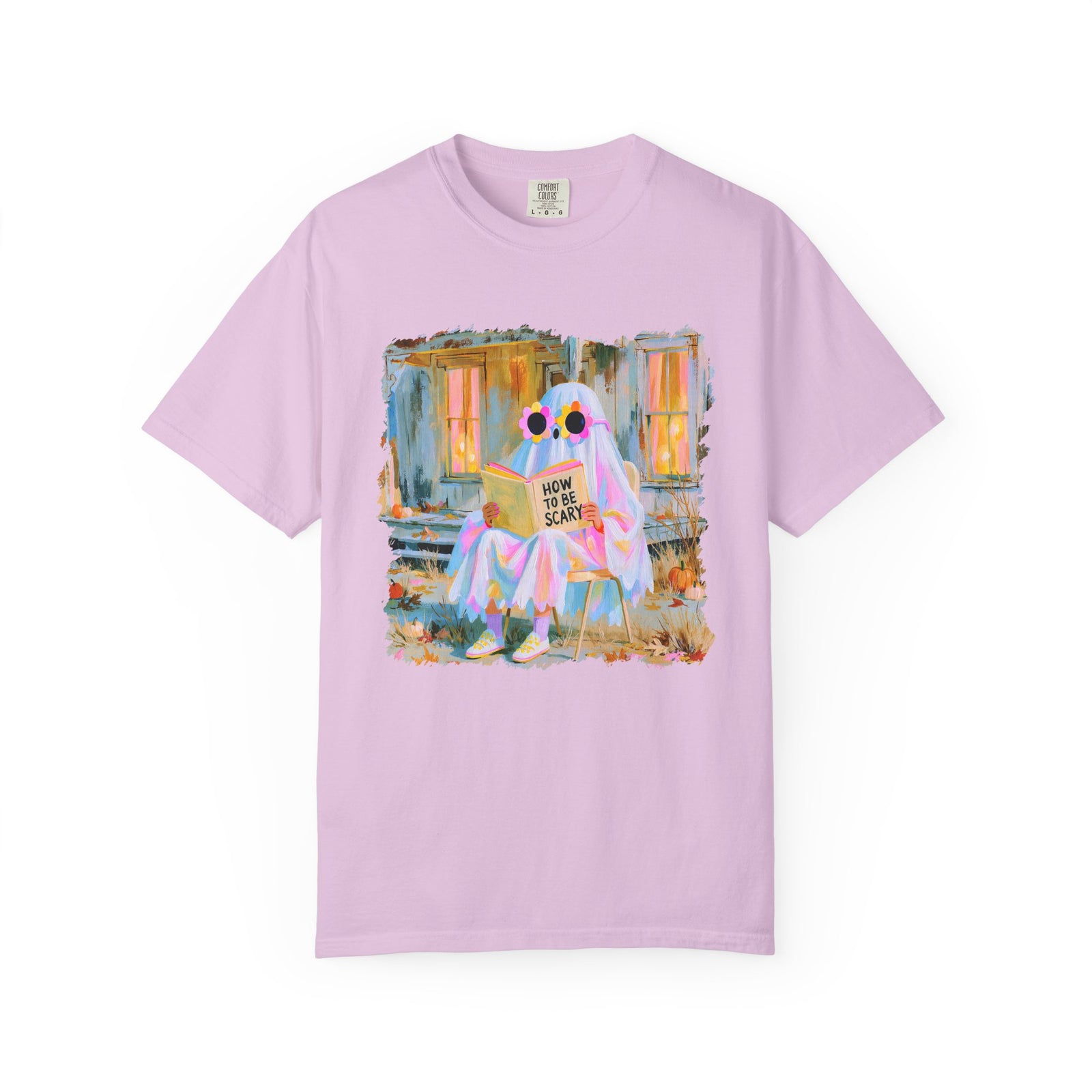 How to Be Scary Ghost Book T-Shirt Pastel Retro Spooky Halloween Graphic Tee
