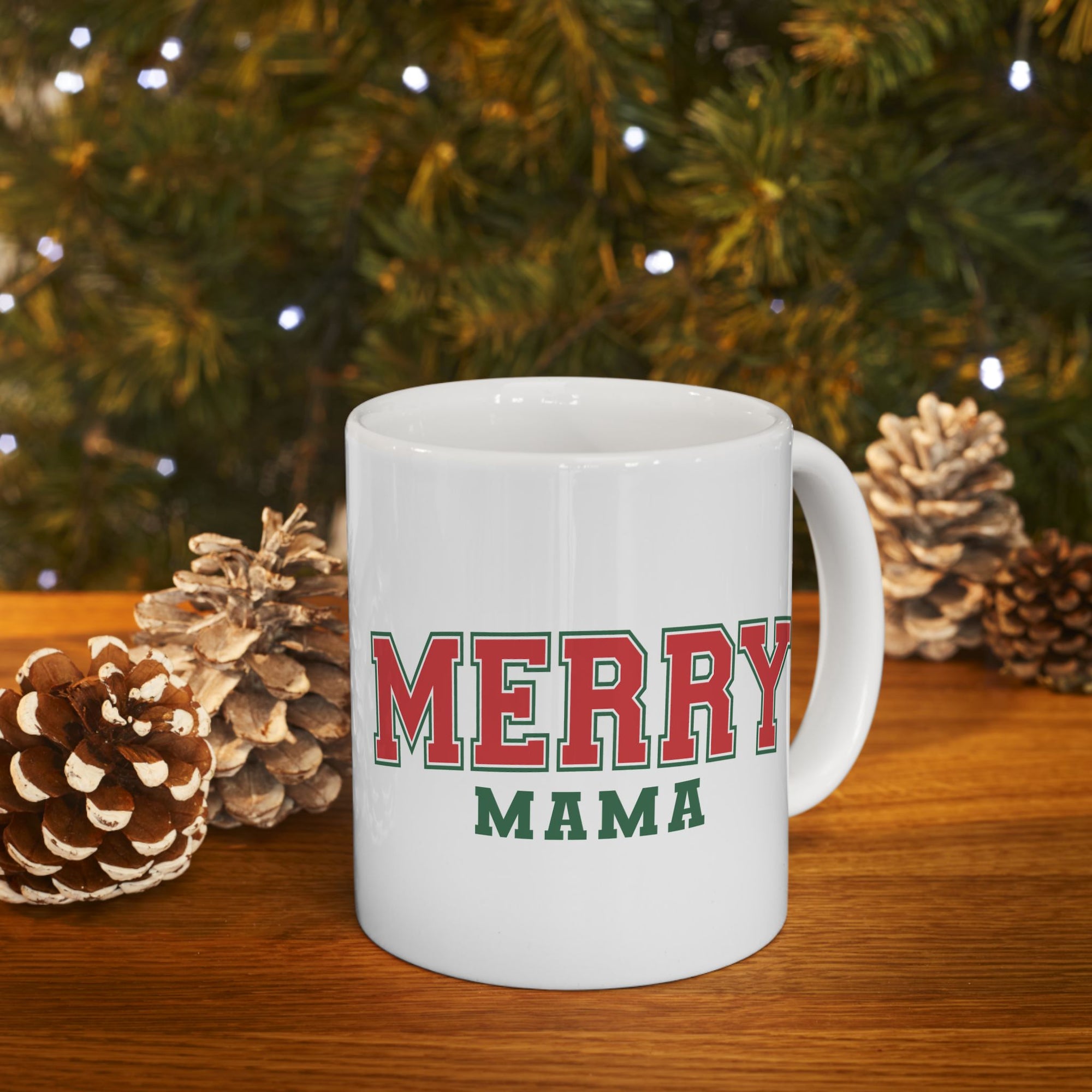 Merry Mama Christmas Mug – Holiday Ceramic Coffee Cup - Sydney So Sweet