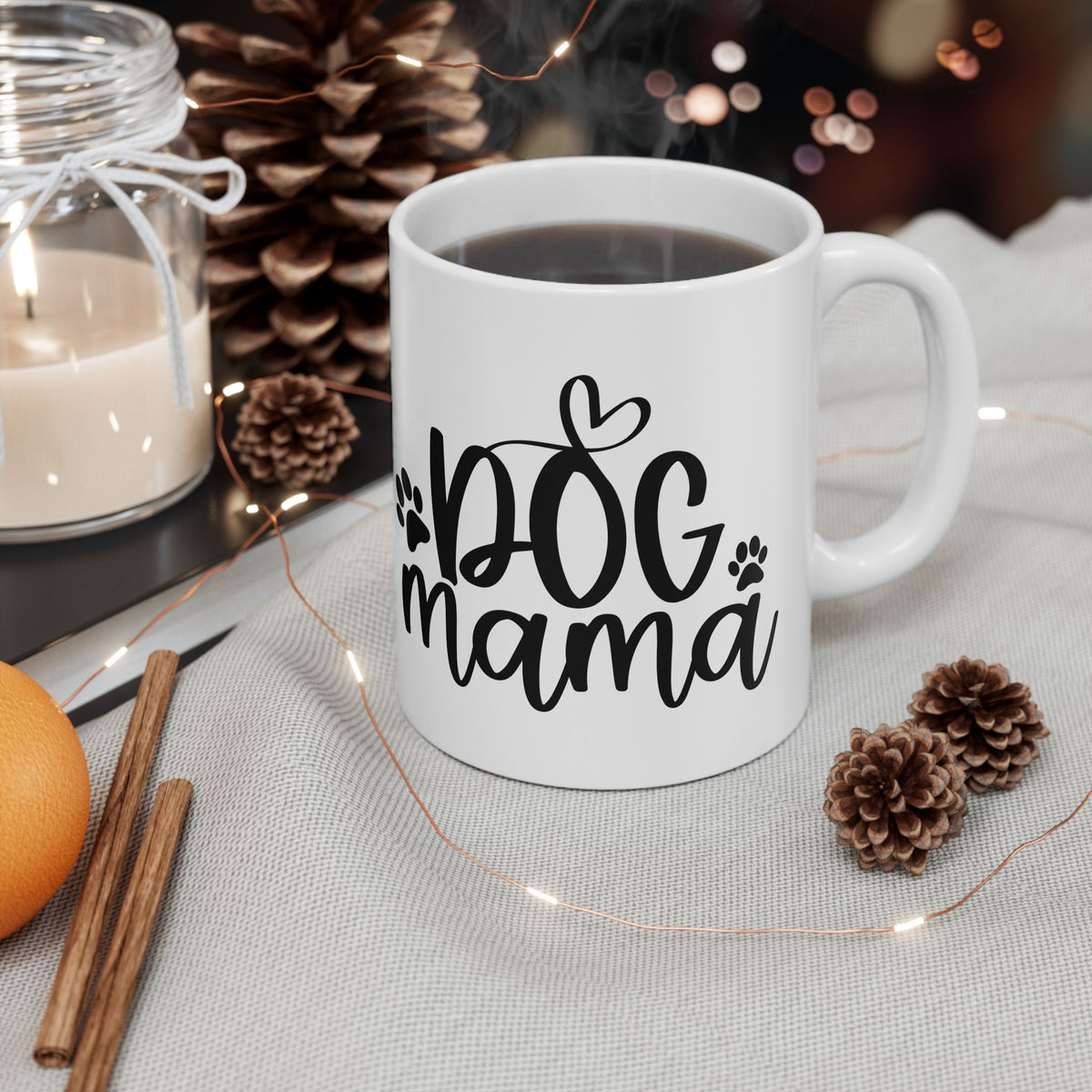 Dog Mama Cute Dog Mom Ceramic Mug Coffee Cup (11oz & 15oz)