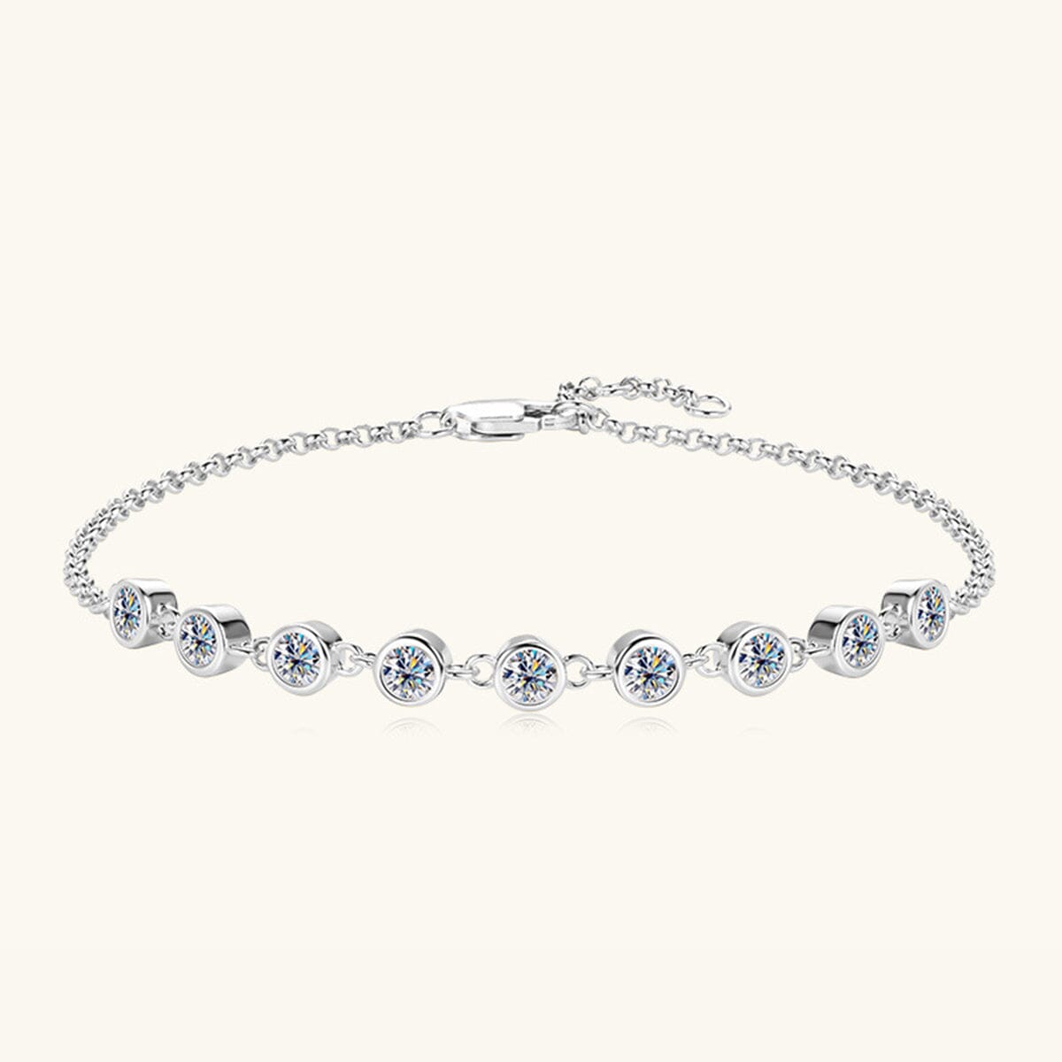 Inlaid Moissanite 925 Sterling Silver Bracelet - Sydney So Sweet