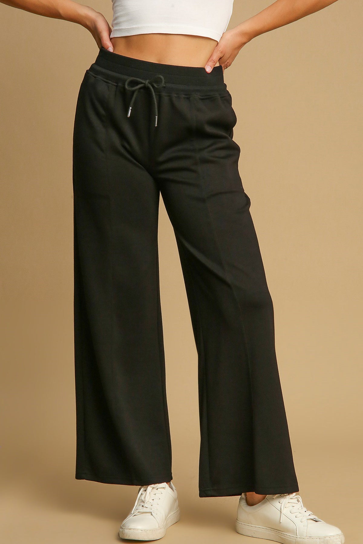 Umgee Drawstring Wide Leg Pants with Pockets - Sydney So Sweet