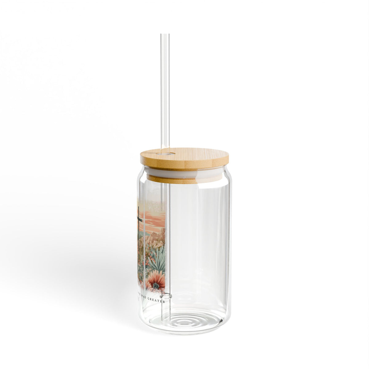 My Sin Was Great John 3:16 Christian Sipper Glass 16oz Reusable Drink Jar with Lid & Straw