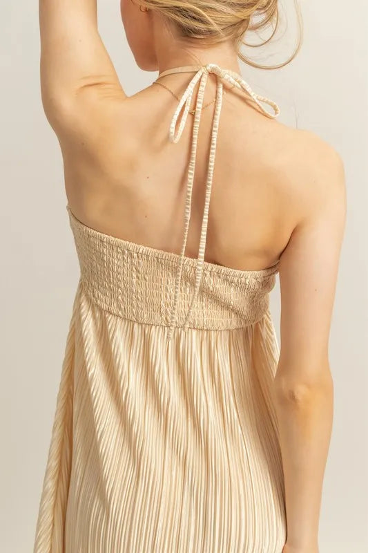 HYFVE Knotted Detail Halter Neck Flowy Maxi Dress - Sydney So Sweet