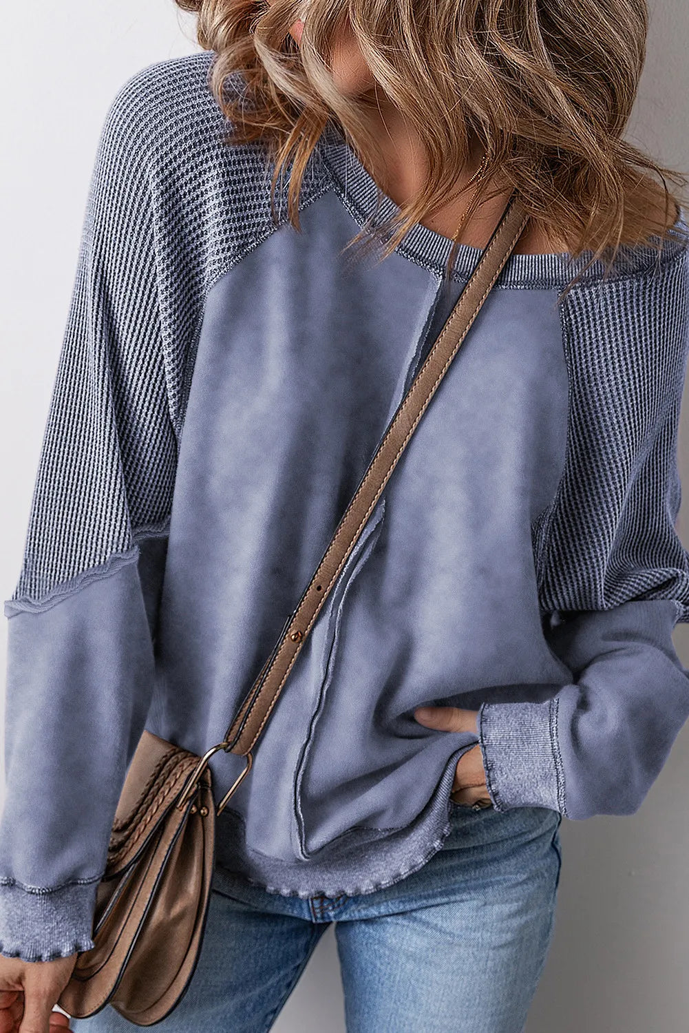 Exposed Seam Long Sleeve Sweatshirt - Sydney So Sweet