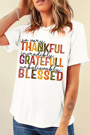 Thankful Grateful Blessed Women's Graphic Short Sleeve T-Shirt - Sydney So Sweet