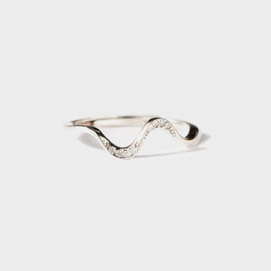 925 Sterling Silver Inlaid Zircon Wave Shape Ring - Sydney So Sweet
