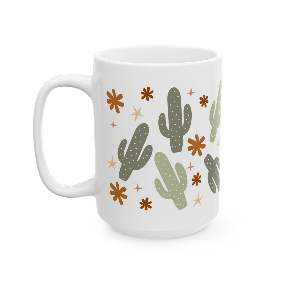 Boho Cactus Cute Ceramic Mug Coffee Cup (11oz & 15oz)