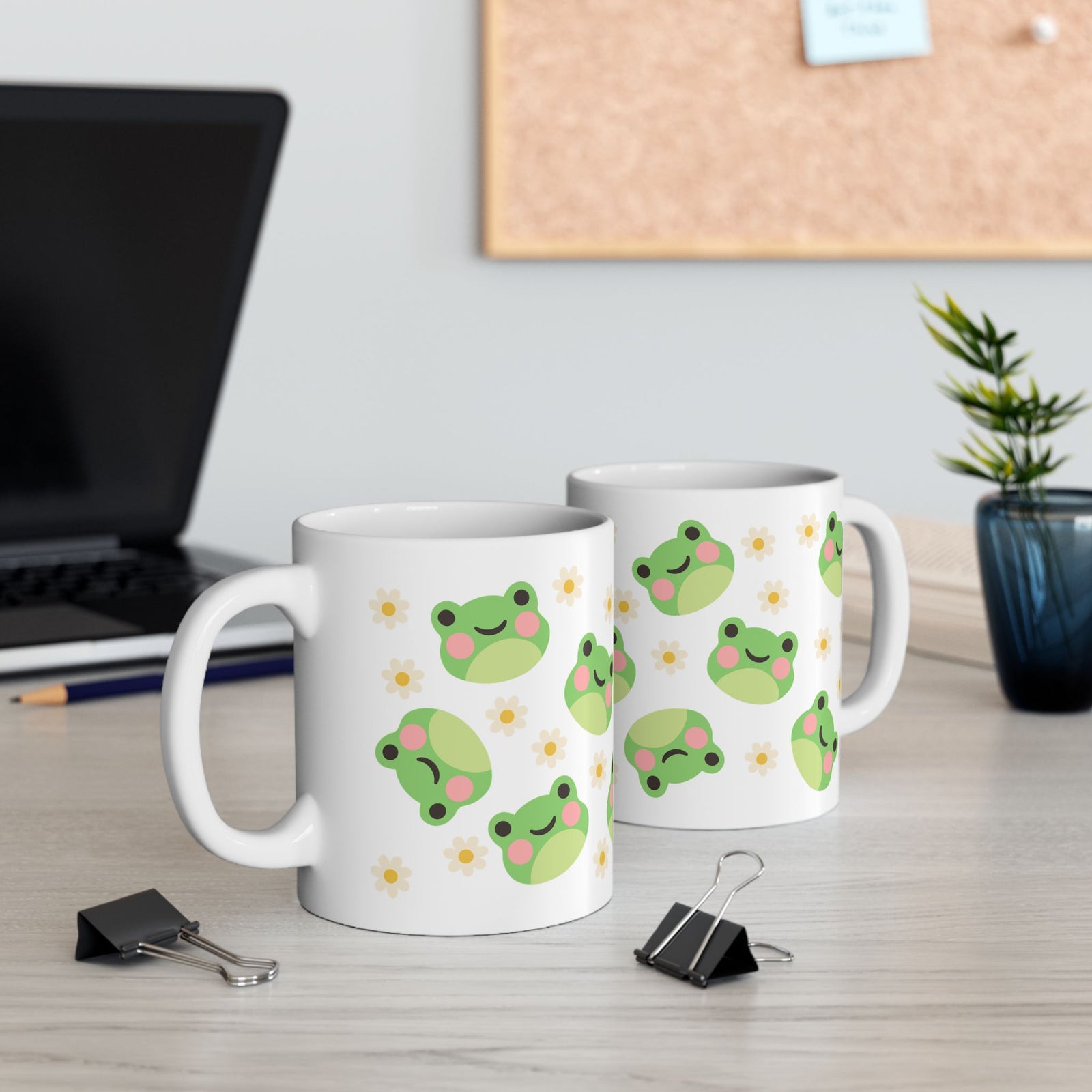 Kawaii Frog Daisy Cute Ceramic Mug Coffee Cup (11oz & 15oz) - Sydney So Sweet