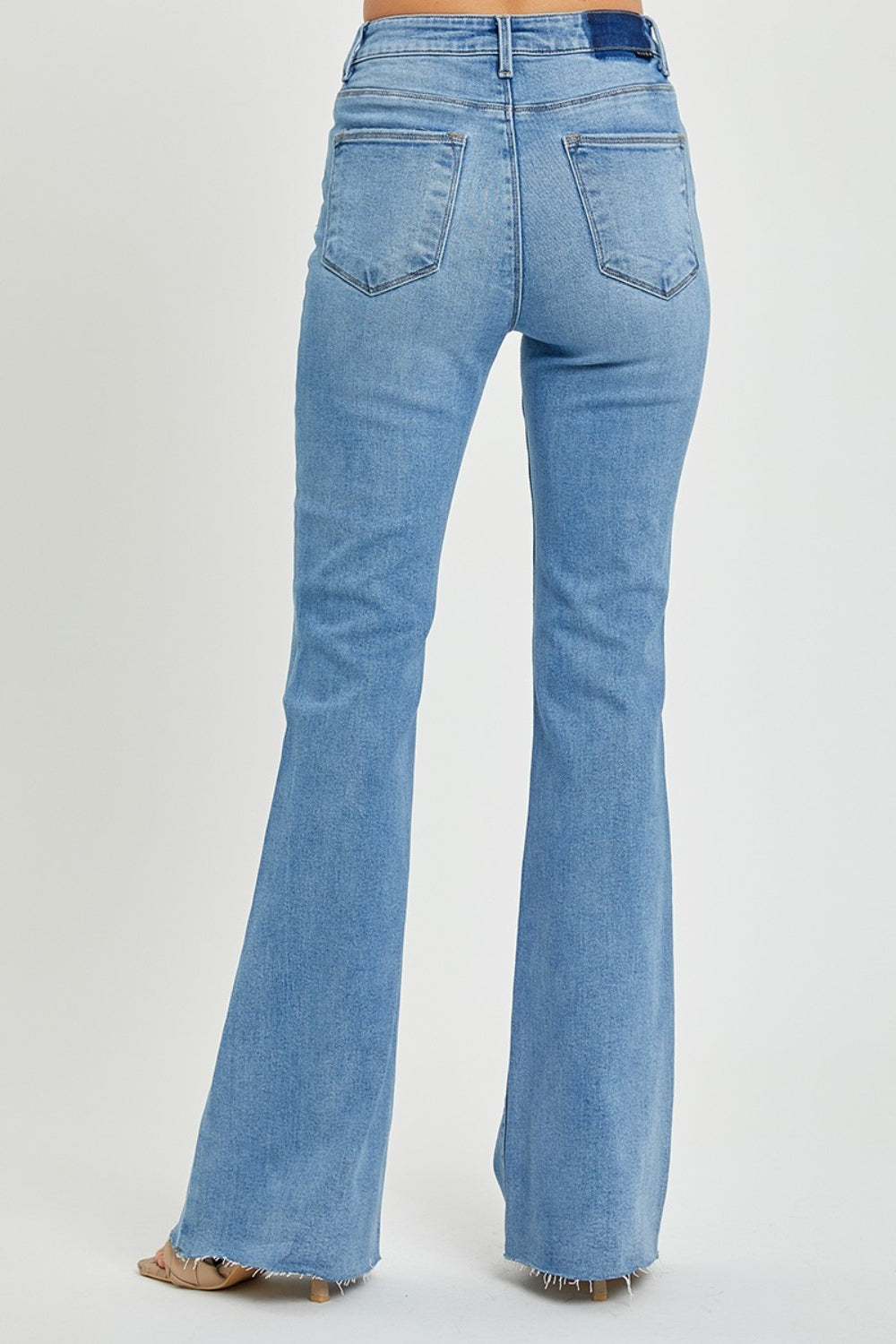 RISEN Full Size High Rise Raw Cut Hem Bootcut Jeans - Sydney So Sweet