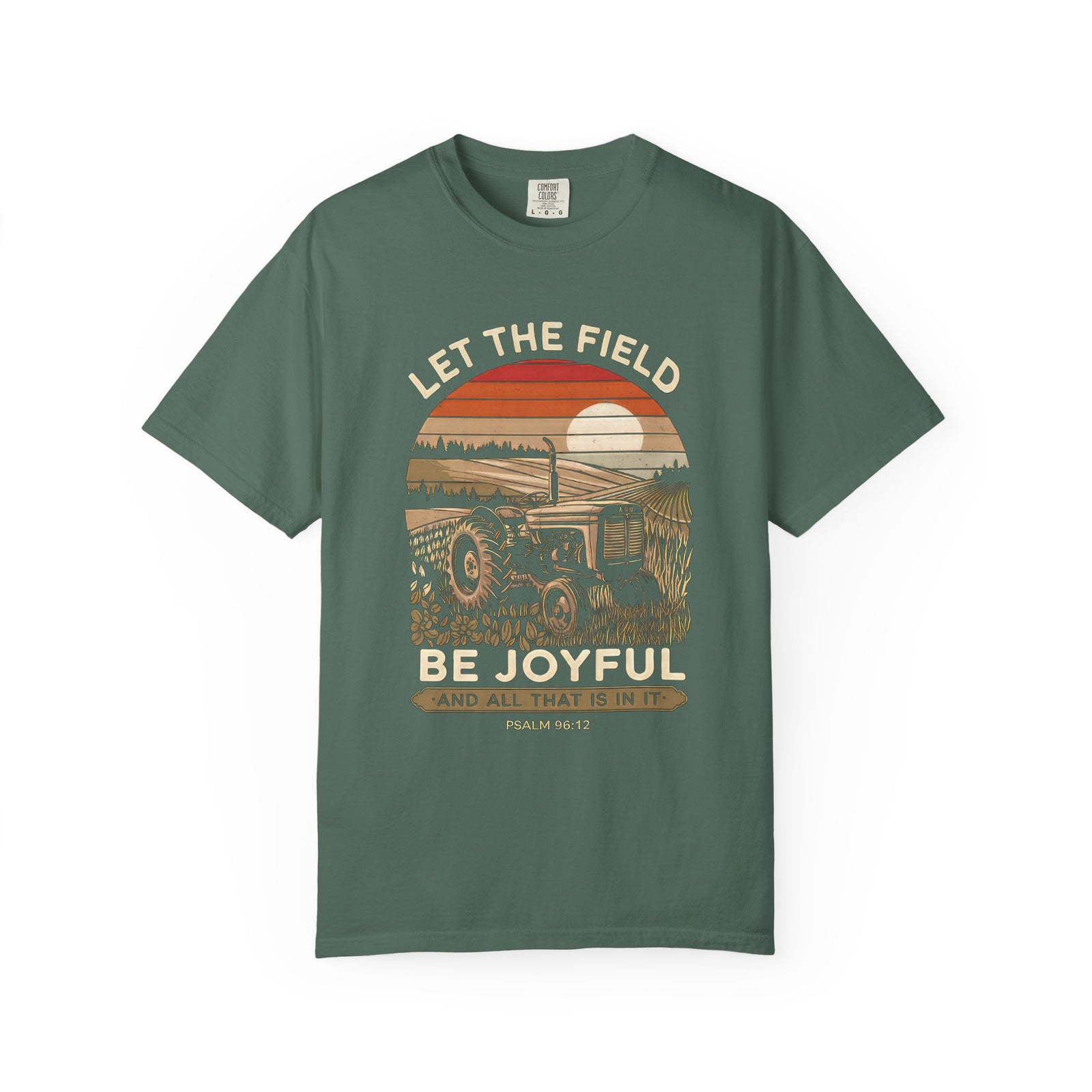 Let the Field Be Joyful Tractor T-Shirt Rustic Farm Christian Graphic Tee