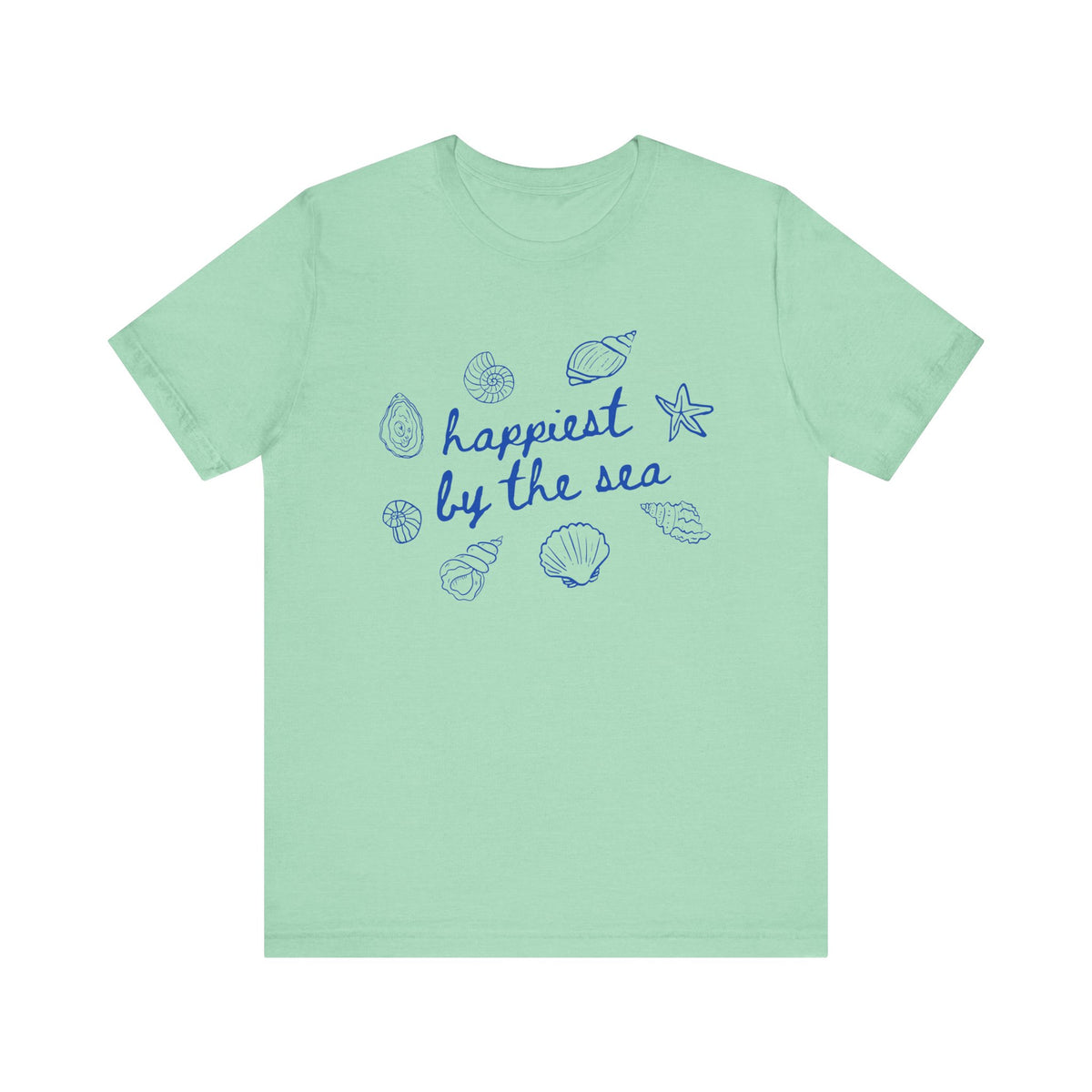Happiest by the Sea Tee Women's Graphic Nautical Shells Beach T‑Shirt
