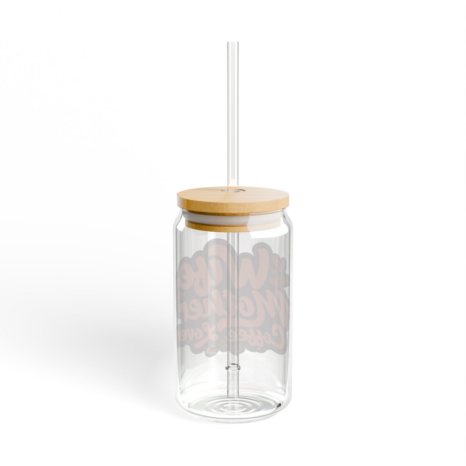 Wife Mother Coffee Lover Sipper Glass 16oz Reusable Drink Jar with Lid & Straw