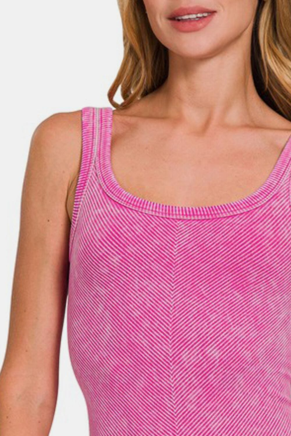Zenana Ribbed Scoop Neck Tank - Sydney So Sweet