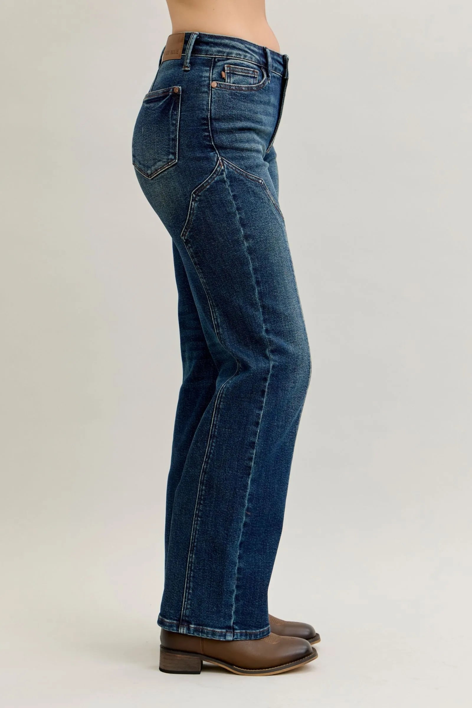 Judy Blue Full Size Seam Detail Straight Leg Jeans Plus Size - Sydney So Sweet