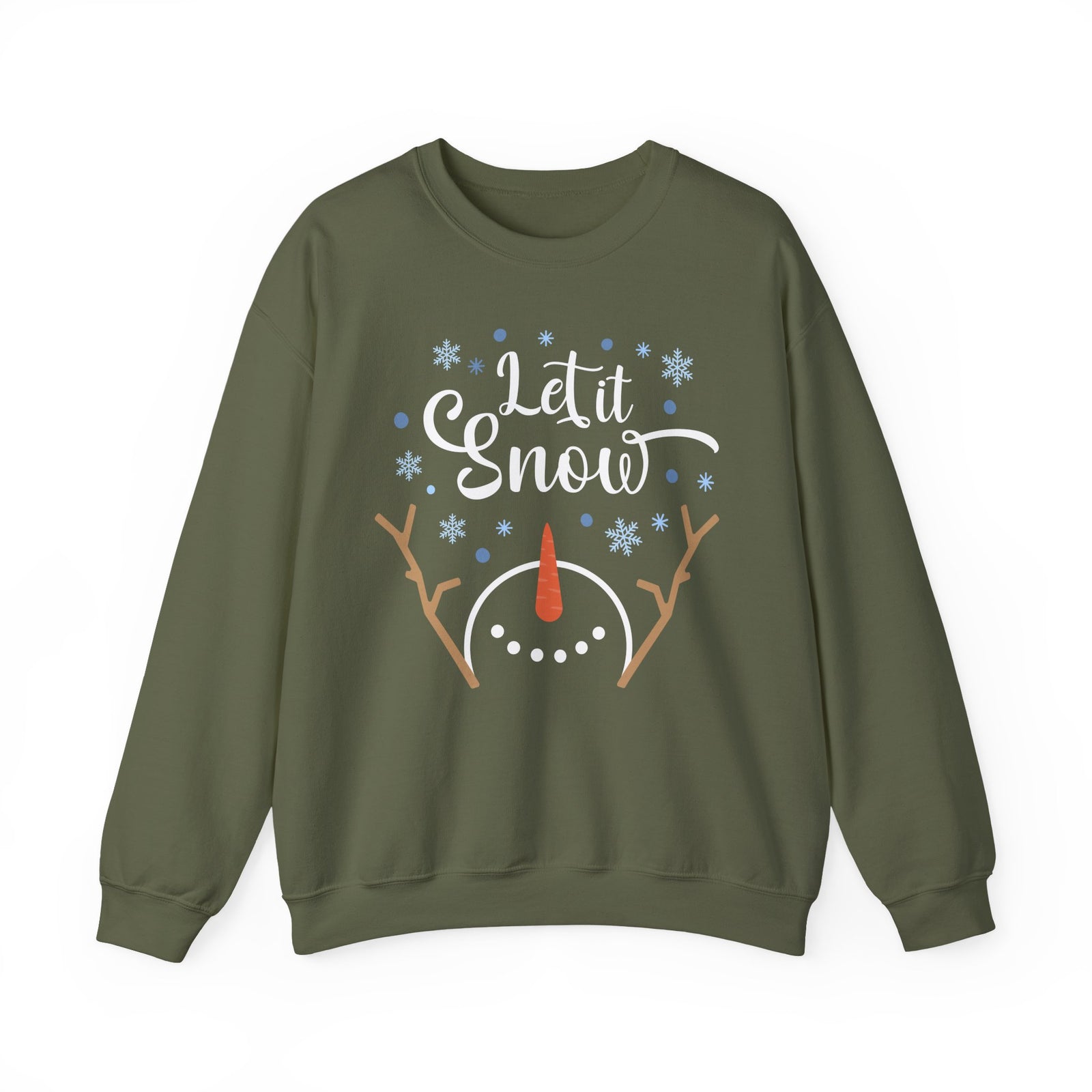 Let it Snow Happy Snowman Winter Crewneck Unisex Sweatshirt