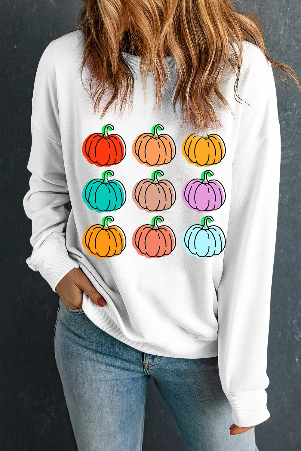 Pumpkin Graphic Long Sleeve Sweatshirt - Sydney So Sweet