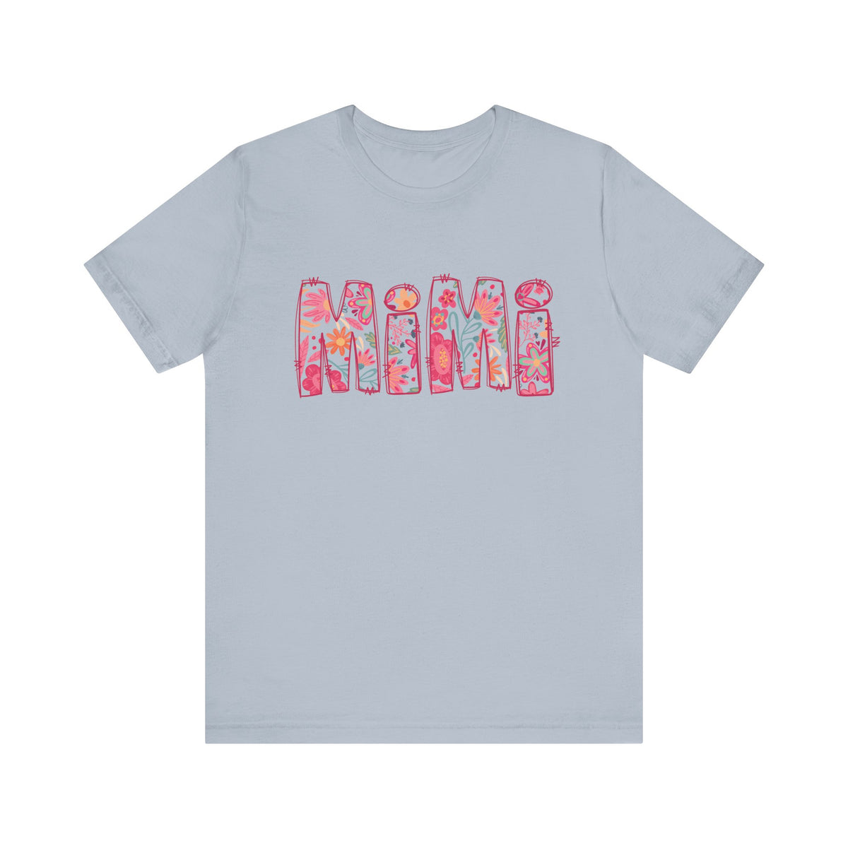 Mimi Boho Pink Floral Graphic T‑Shirt Flower Pattern Grandmother Tee