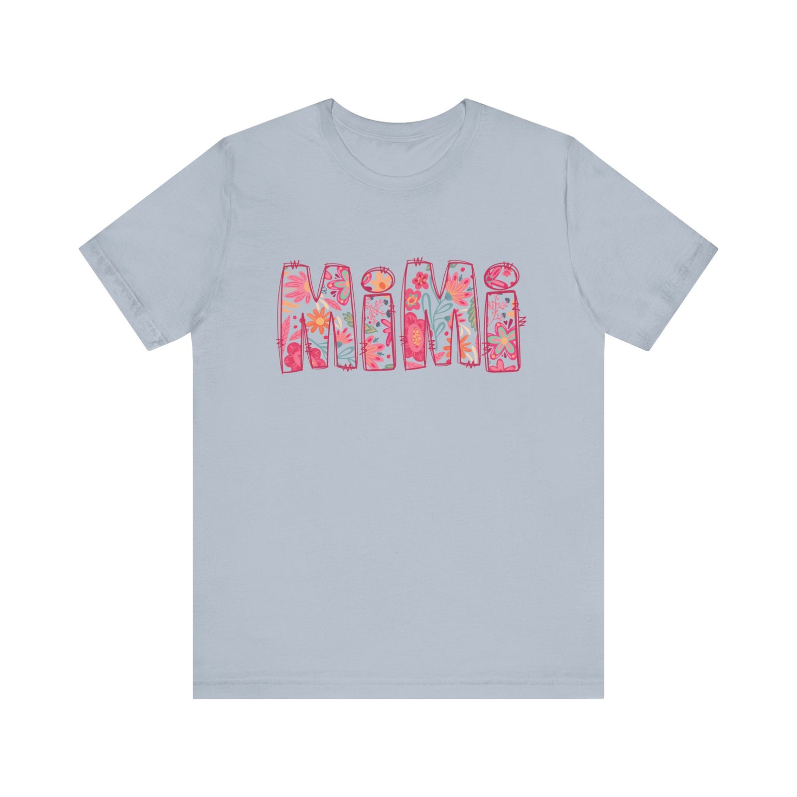Mimi Boho Pink Floral Graphic T‑Shirt Flower Pattern Grandmother Tee