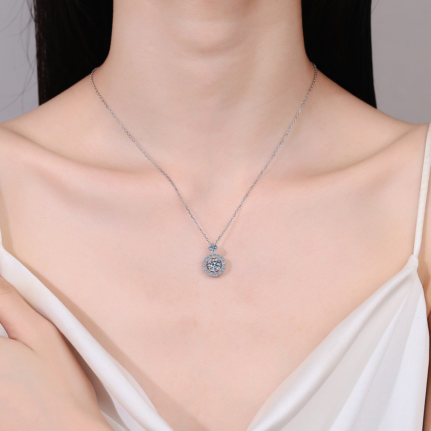 1 Carat Moissanite 925 Sterling Silver Necklace - Sydney So Sweet