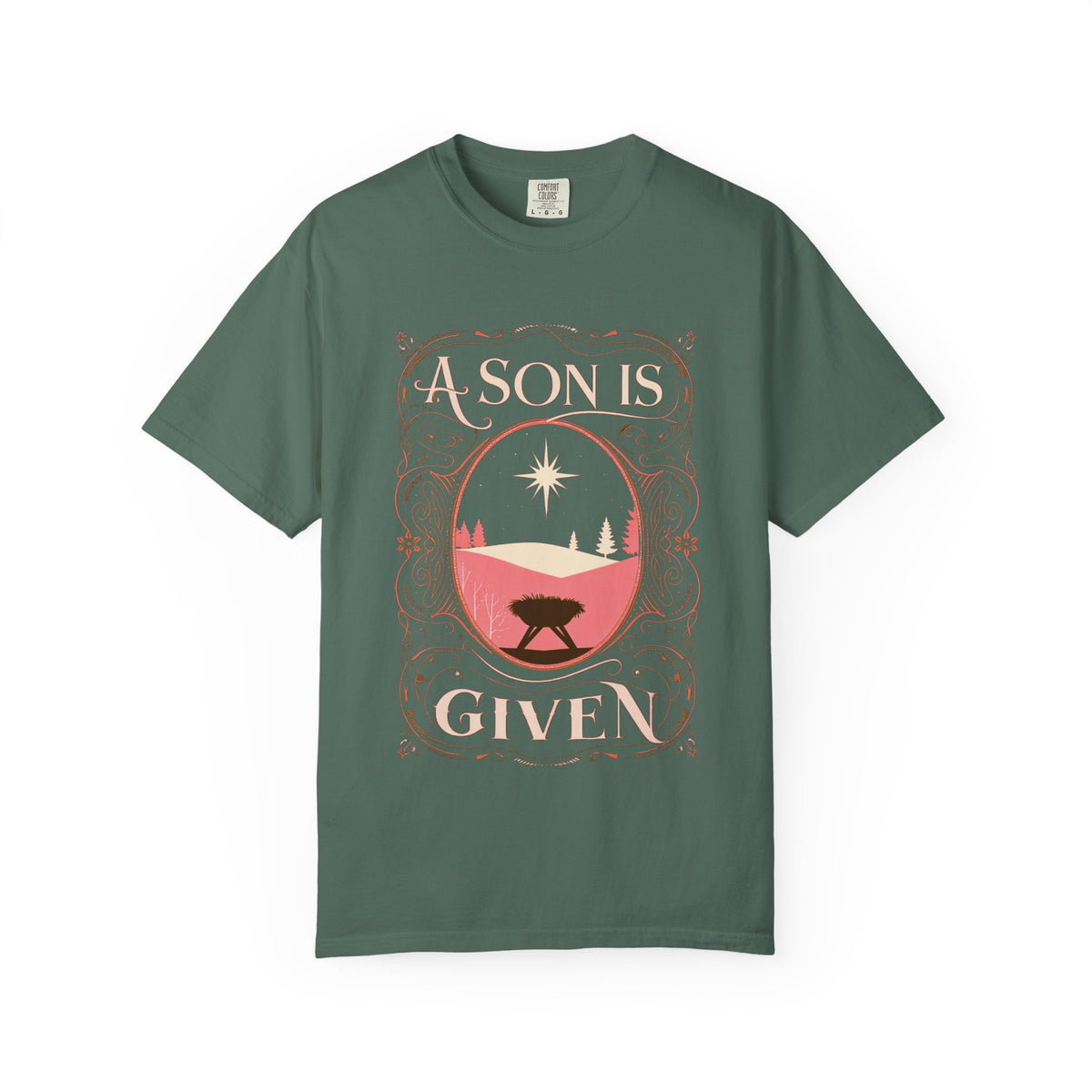 A Son is Given Jesus Christmas T-Shirt Christian Graphic Tee