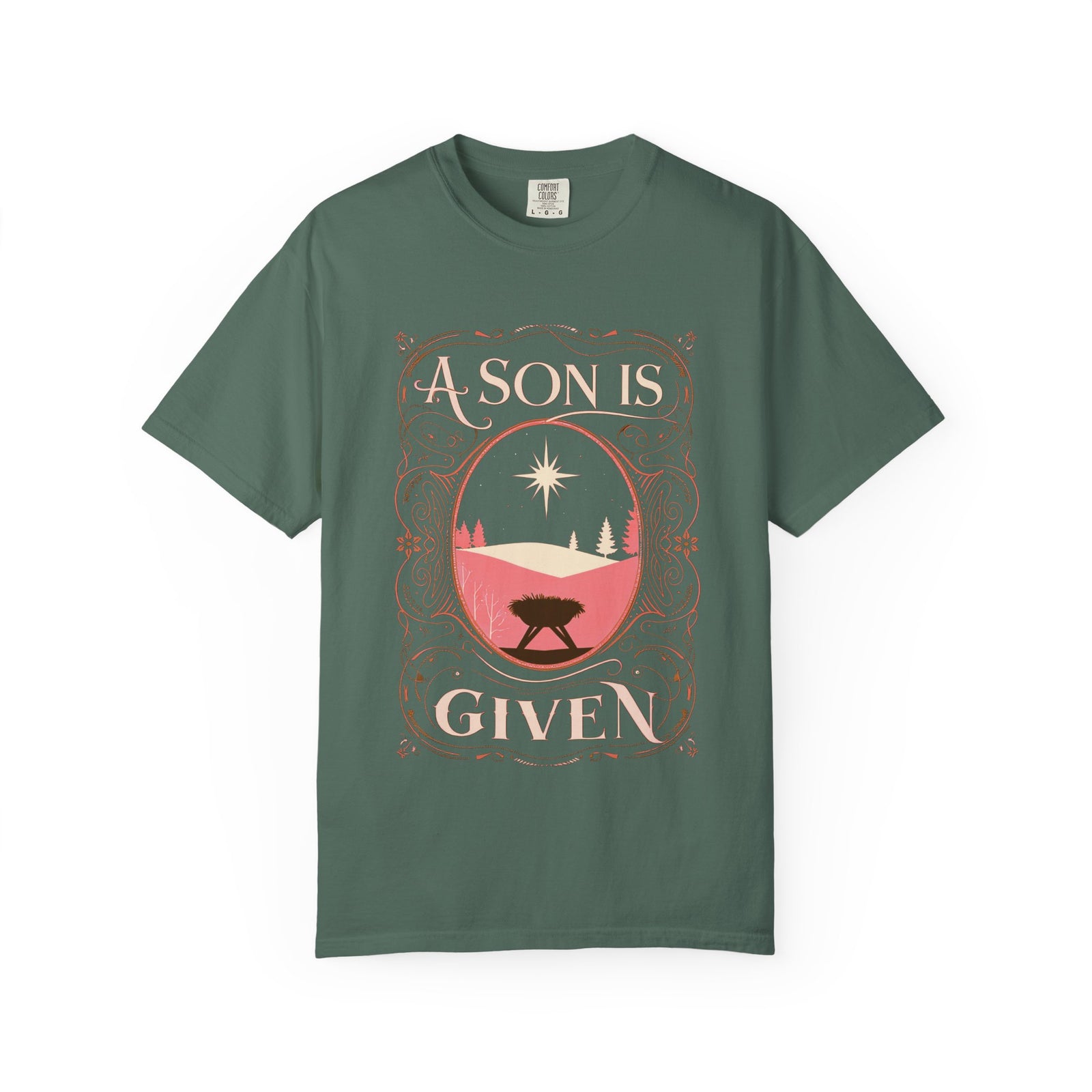 A Son is Given Jesus Christmas T-Shirt Christian Graphic Tee