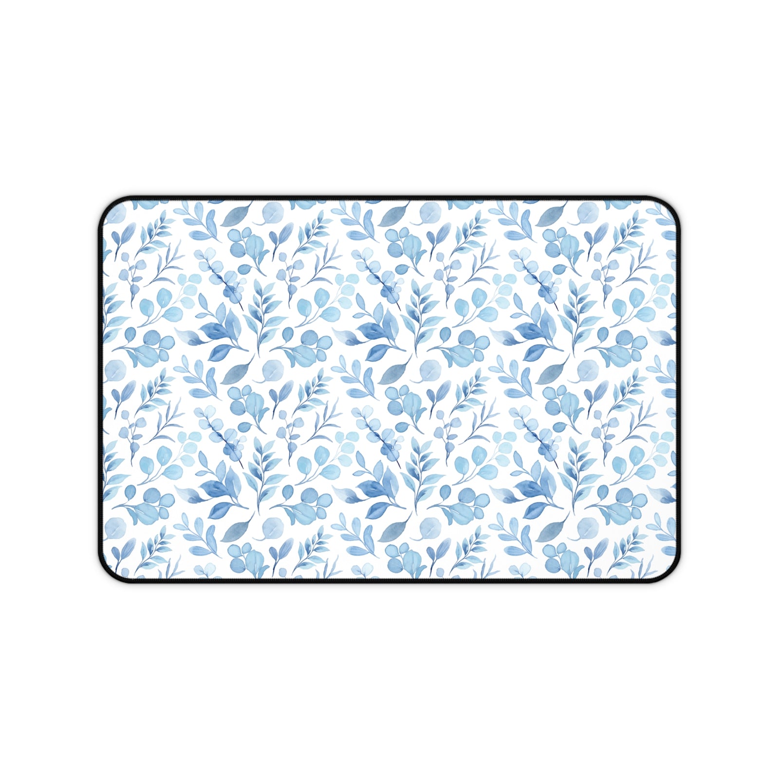 Floral Desk Mat - Elegant Blue Floral Design for Home Office Decor - Sydney So Sweet