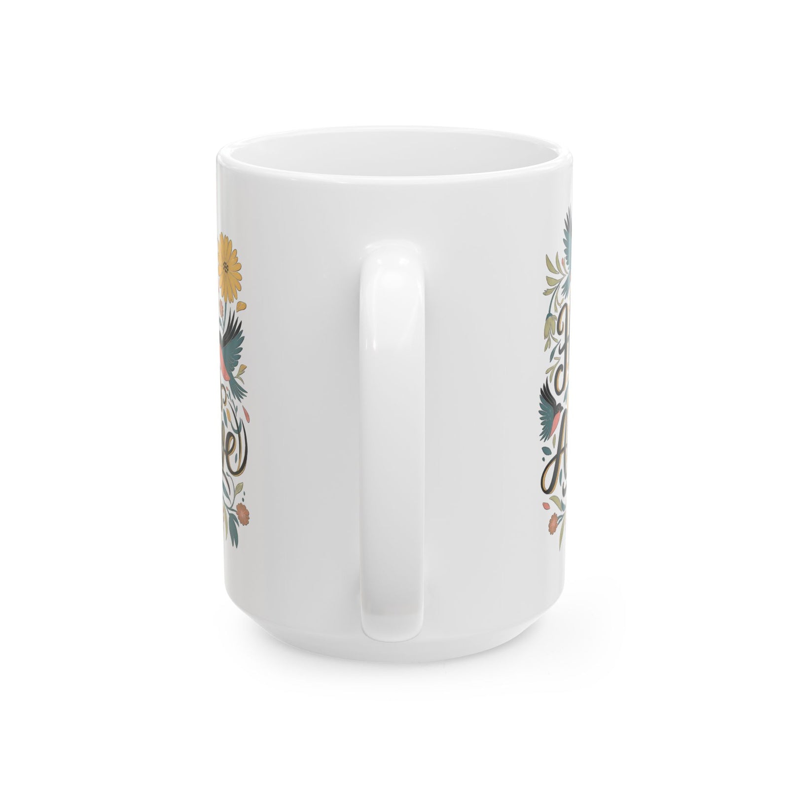 He is Alive Floral Birds Easter Christian Ceramic Mug Coffee Cup (11oz & 15oz)