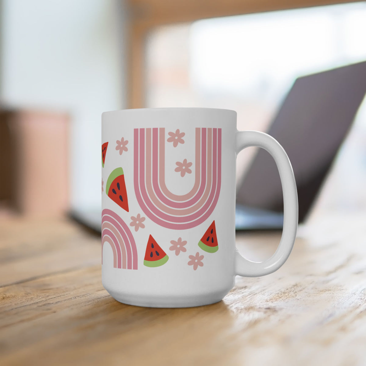Watermelon Rainbow Cute Ceramic Mug Coffee Cup (11oz & 15oz)