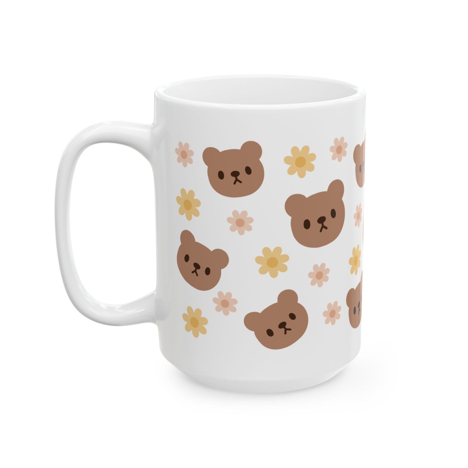 Teddy Bear Daisy Cute Ceramic Mug Coffee Cup (11oz & 15oz) - Sydney So Sweet